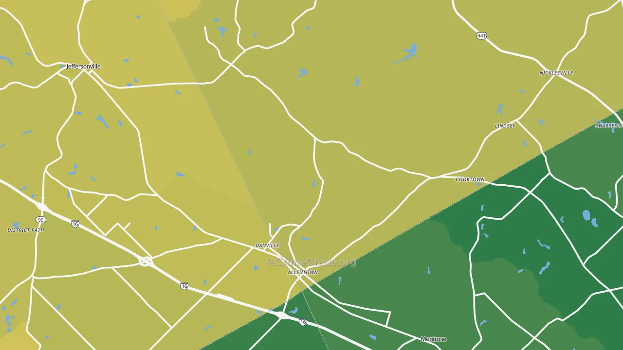 Allentown, GA Map of Vehicle Theft Rates