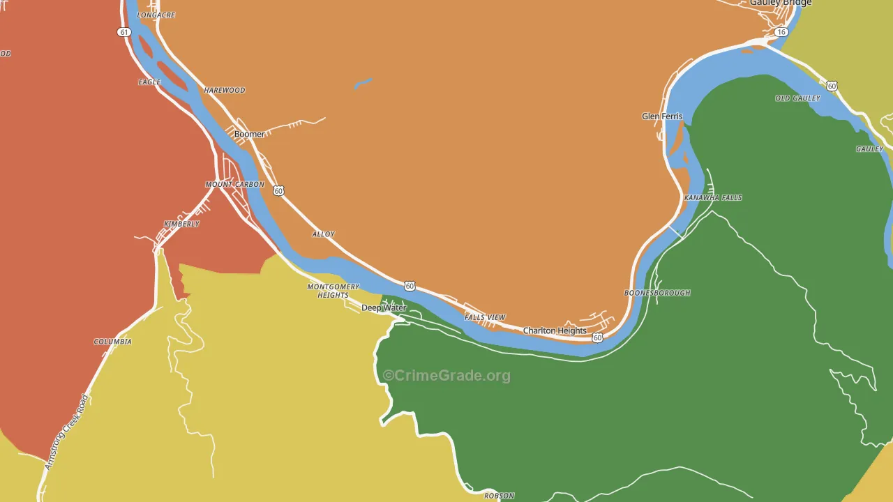 Alloy, WV Map of Vehicle Theft Rates