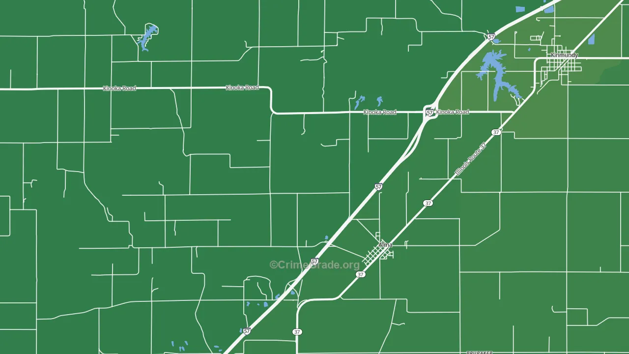 Alma, IL Map of Vehicle Theft Rates