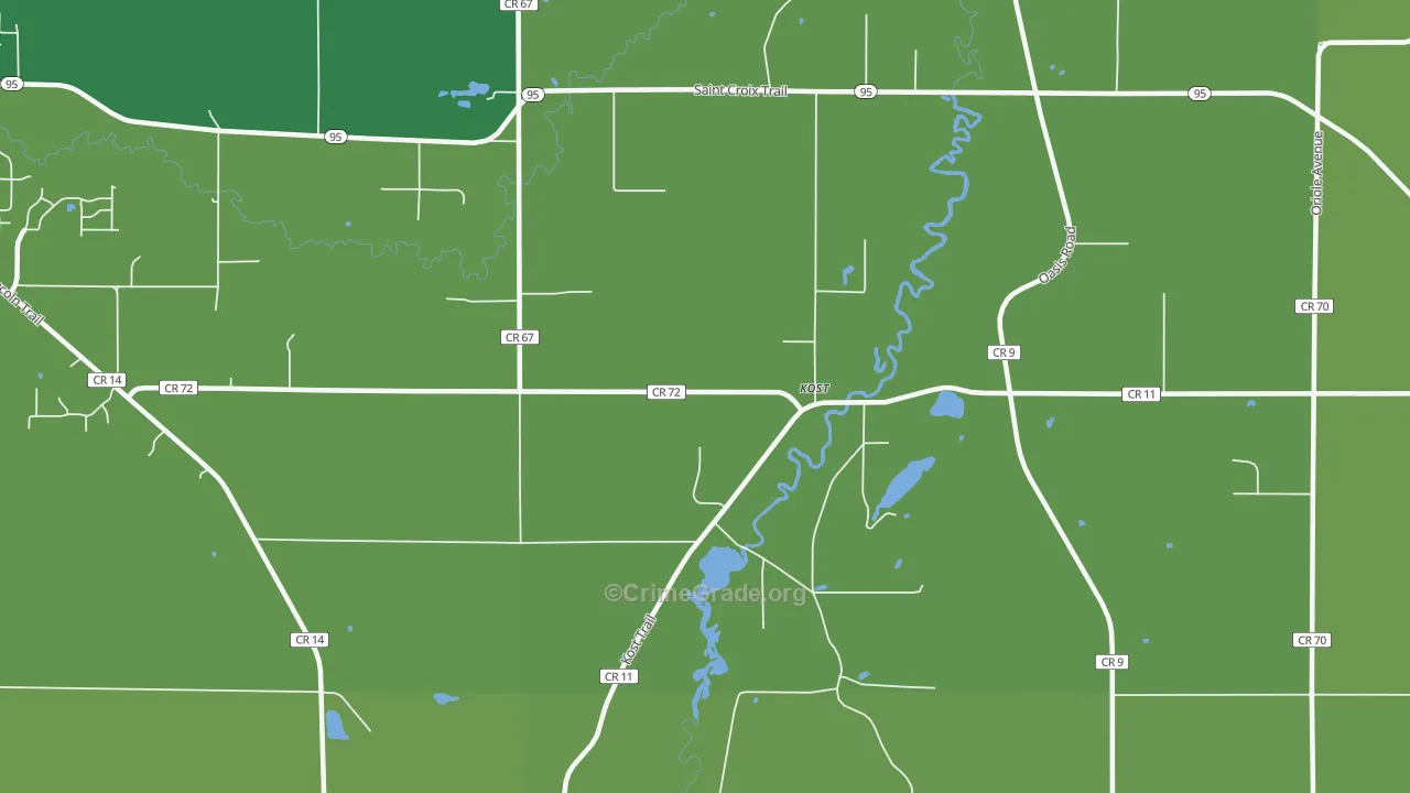 Almelund, MN Map of Vehicle Theft Rates