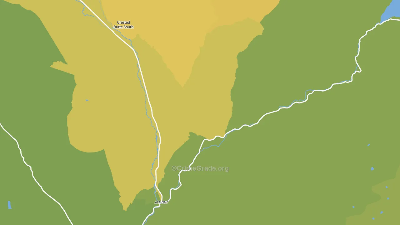 Almont, CO Map of Vehicle Theft Rates