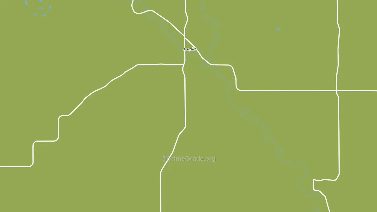 Almont, ND Map of Vehicle Theft Rates