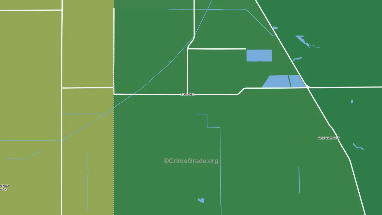 Alpaugh, CA Map of Vehicle Theft Rates