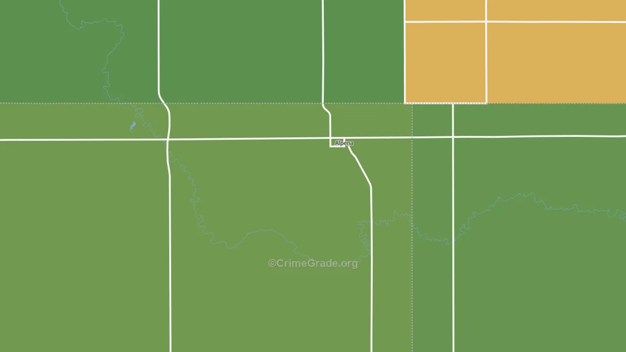 Alpena, SD Map of Vehicle Theft Rates