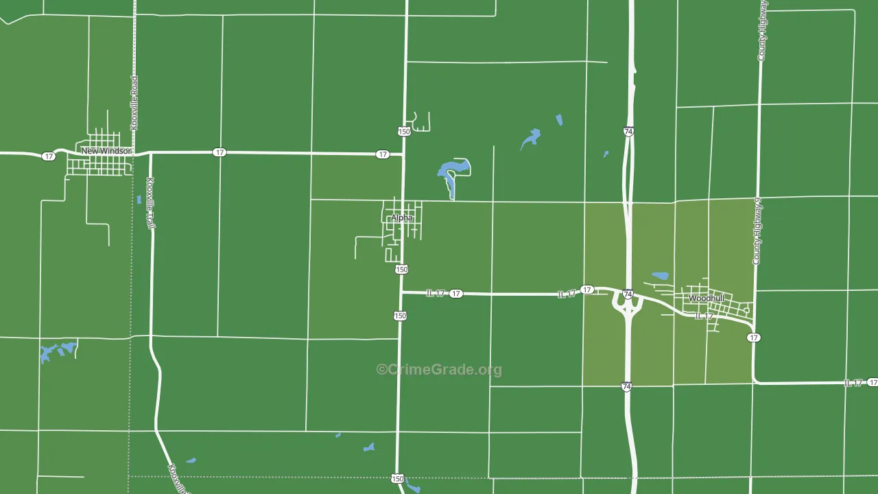 Alpha, IL Map of Vehicle Theft Rates