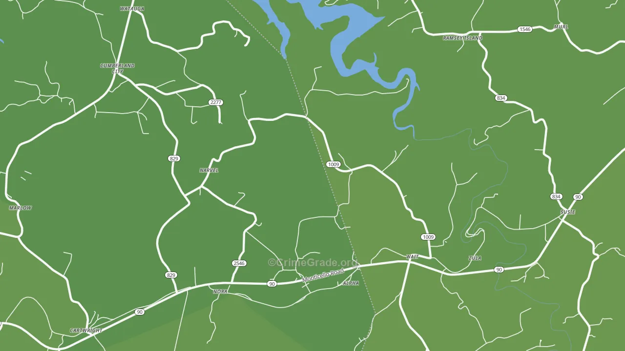 Alpha, KY Map of Vehicle Theft Rates