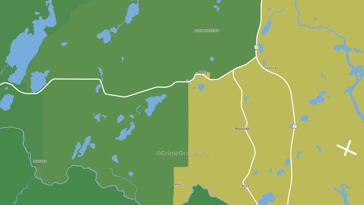 Alpha, MI Map of Vehicle Theft Rates