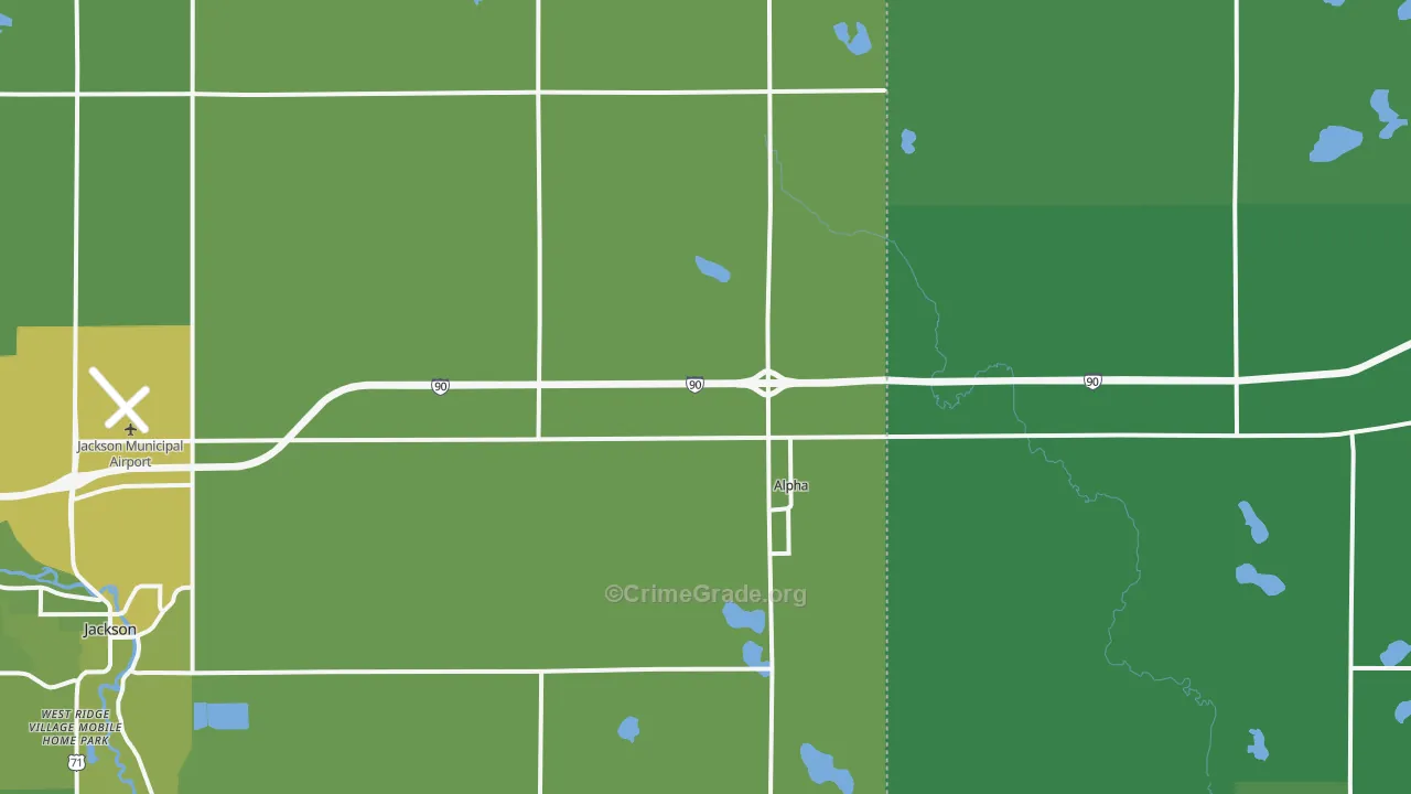 Alpha, MN Map of Vehicle Theft Rates