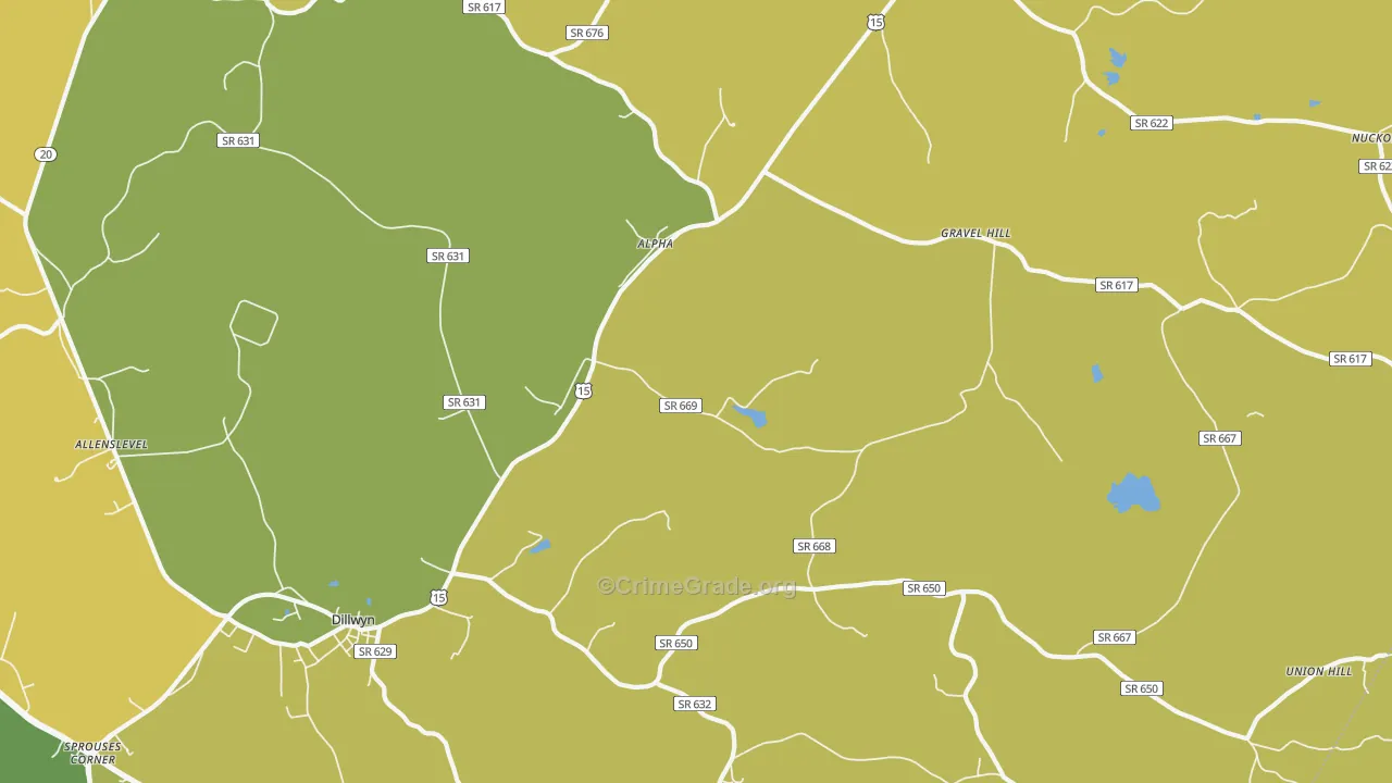 Alpha, VA Map of Vehicle Theft Rates