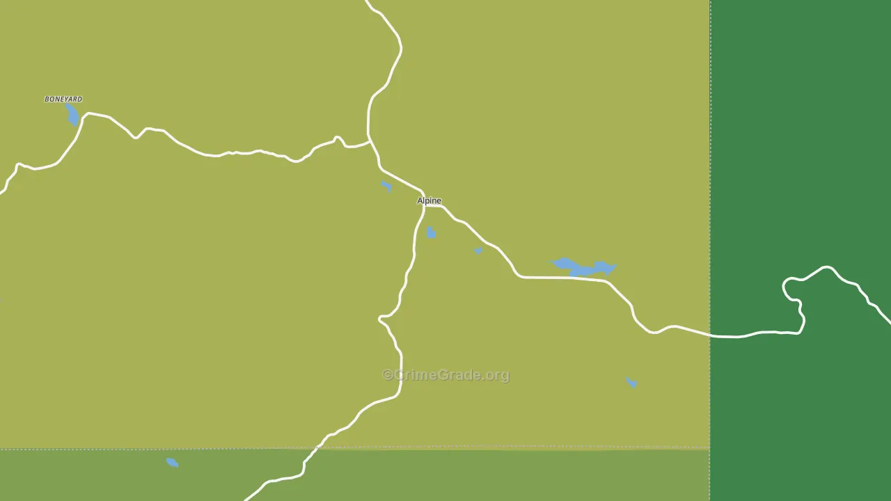 Alpine, AZ Map of Vehicle Theft Rates