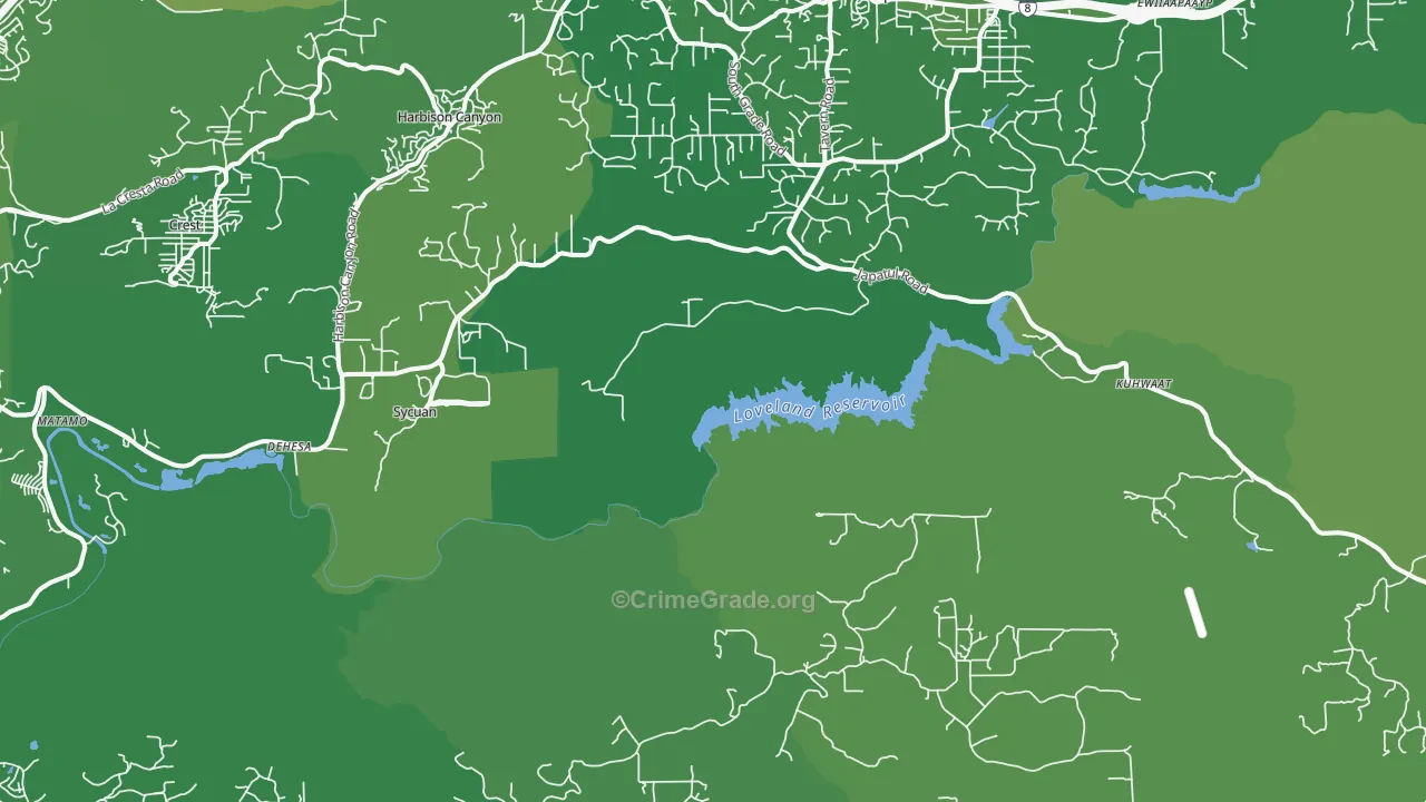 Alpine Heights, CA Map of Vehicle Theft Rates