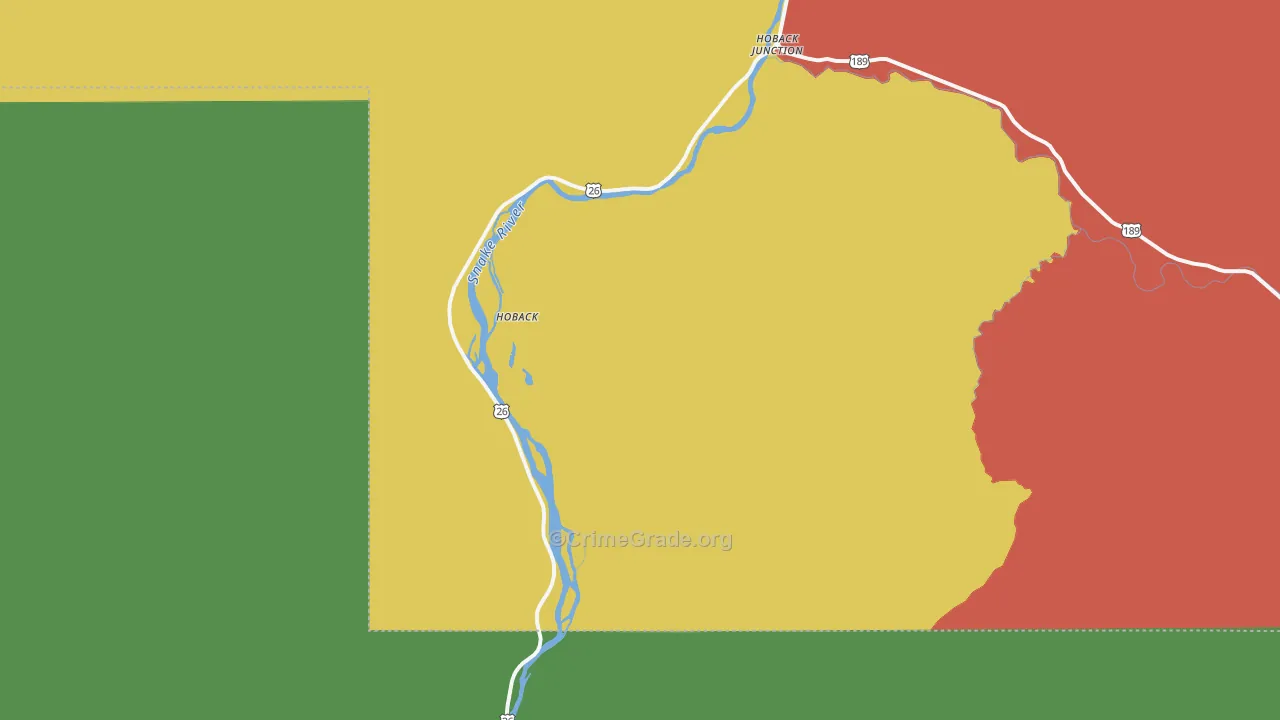 Alpine Junction, WY Map of Vehicle Theft Rates