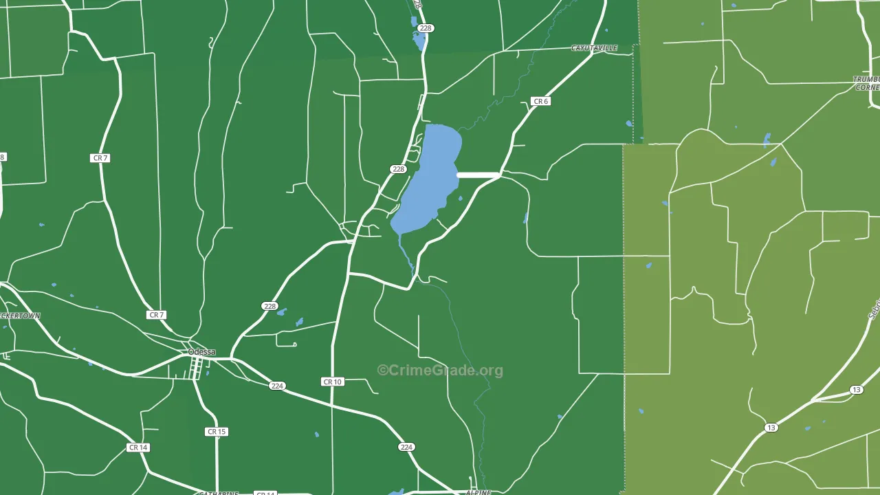Alpine, NY Map of Vehicle Theft Rates