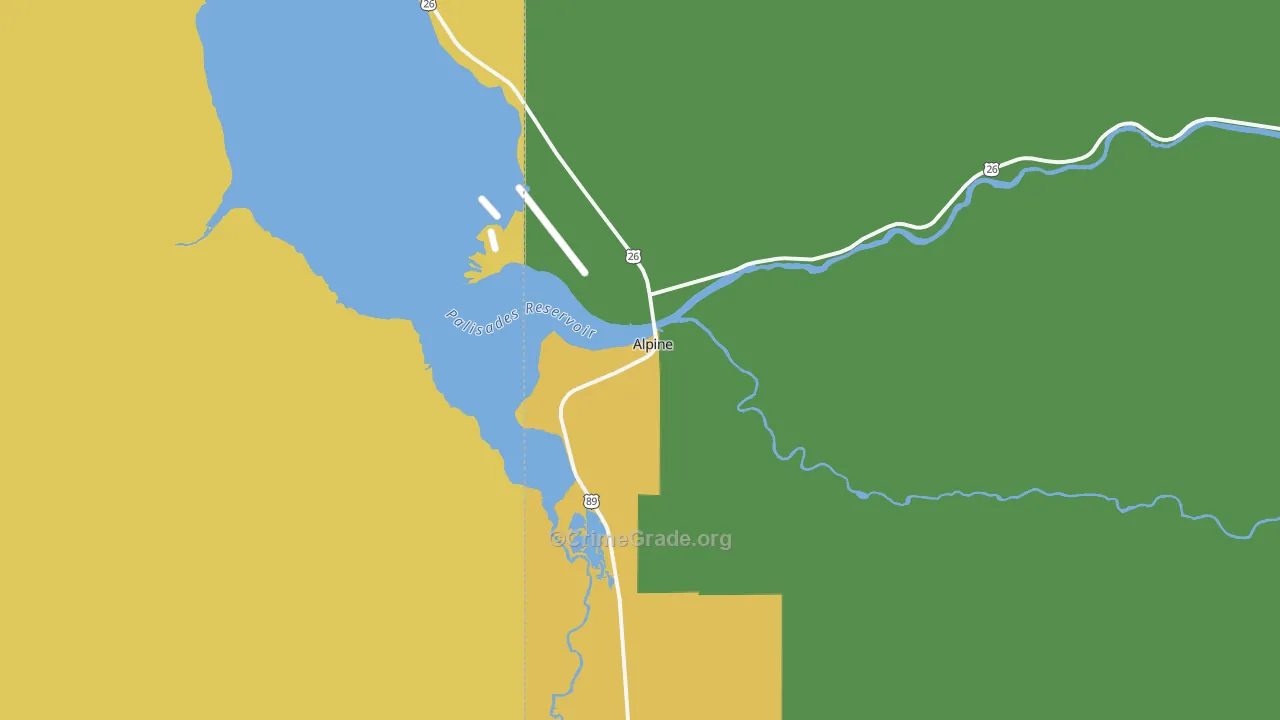 Alpine, WY Map of Vehicle Theft Rates