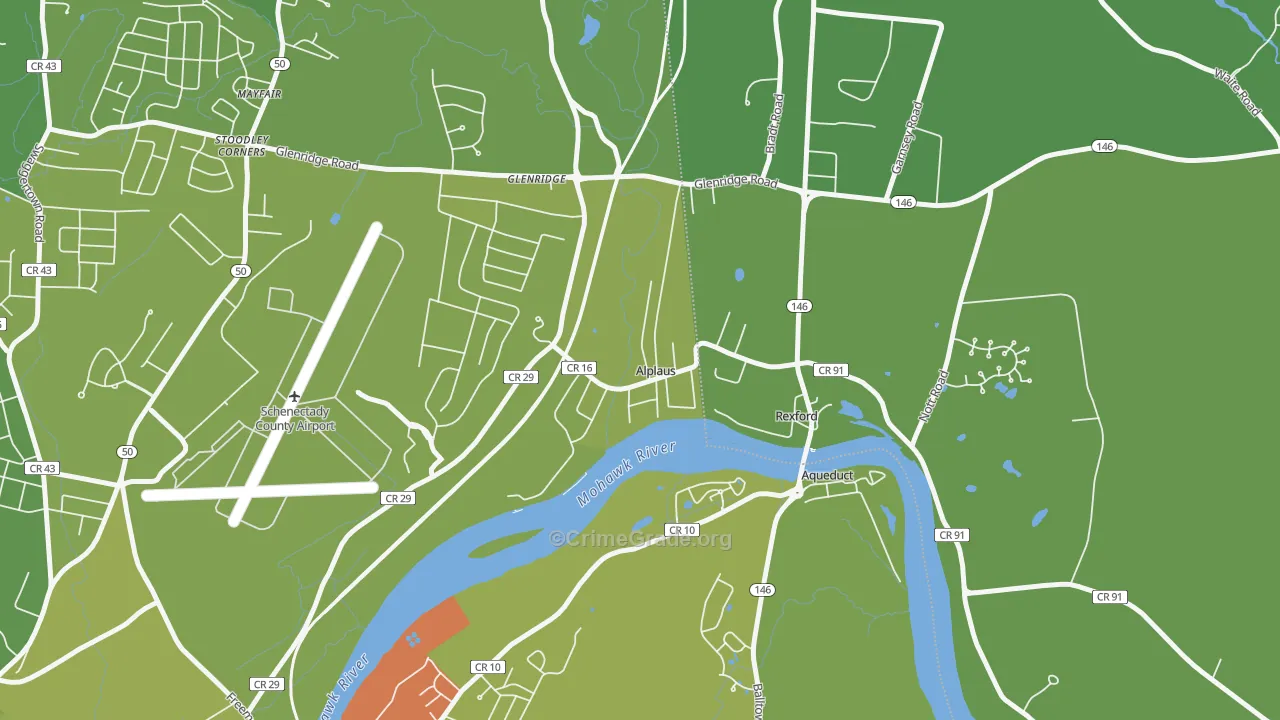 Alplaus, NY Map of Vehicle Theft Rates