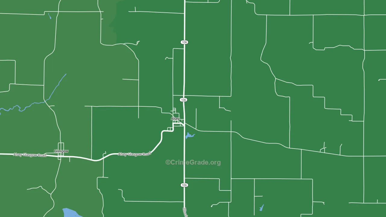 Alsey, IL Map of Vehicle Theft Rates