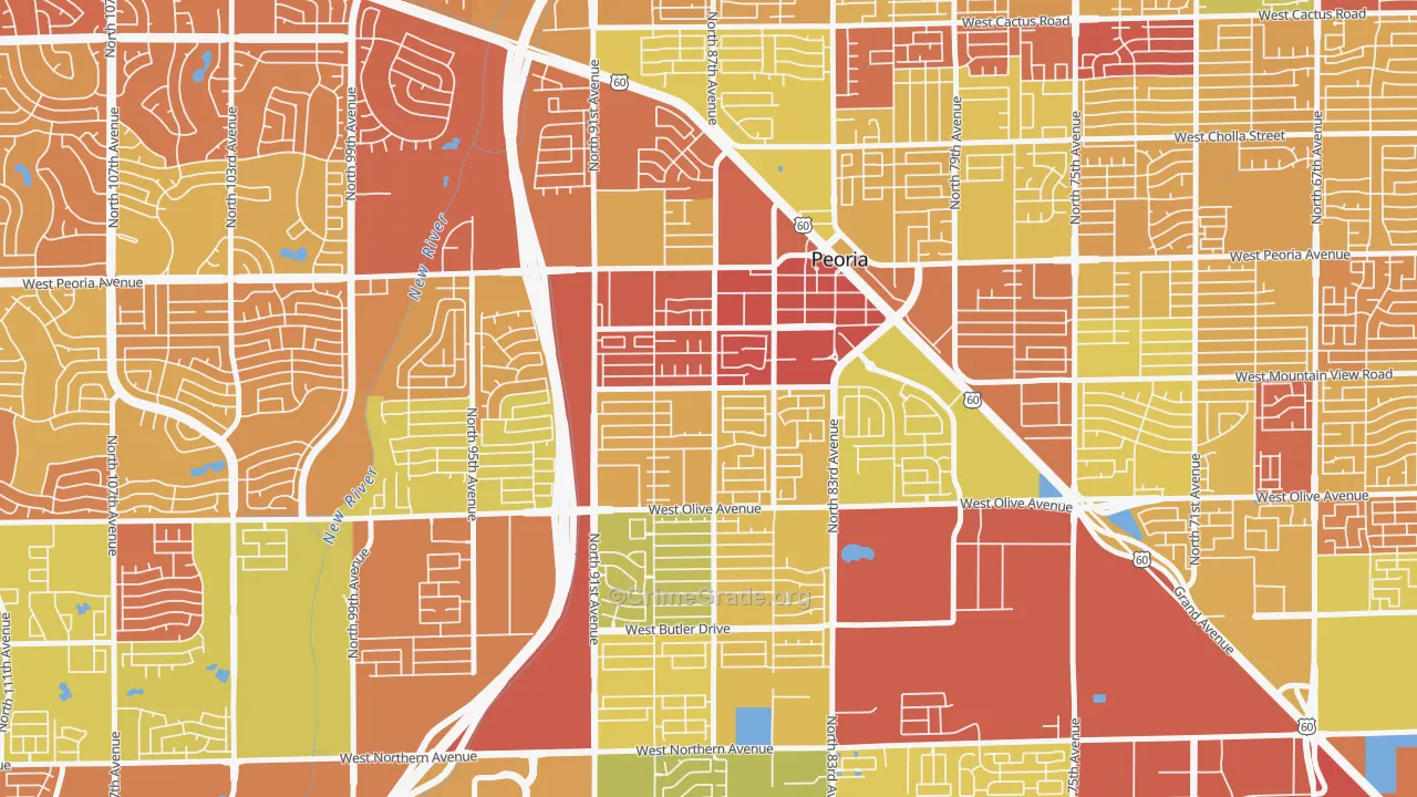 Alta Loma, Peoria, AZ Map of Vehicle Theft Rates
