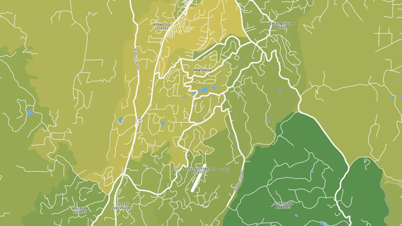 Alta Sierra, CA Map of Vehicle Theft Rates