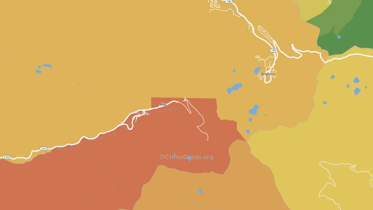 Alta, UT Map of Vehicle Theft Rates