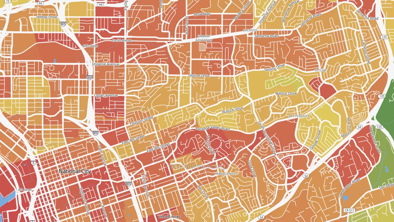Alta Vista, San Diego, CA Map of Vehicle Theft Rates