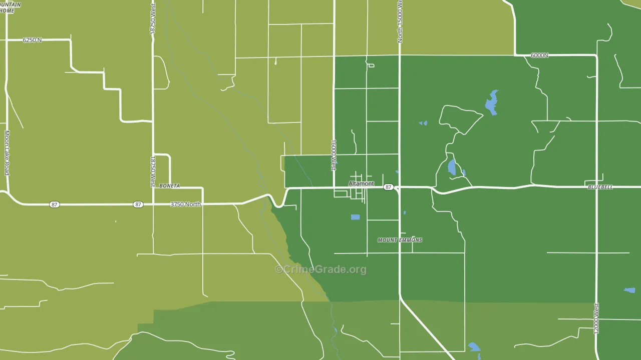 Altamont, UT Map of Vehicle Theft Rates