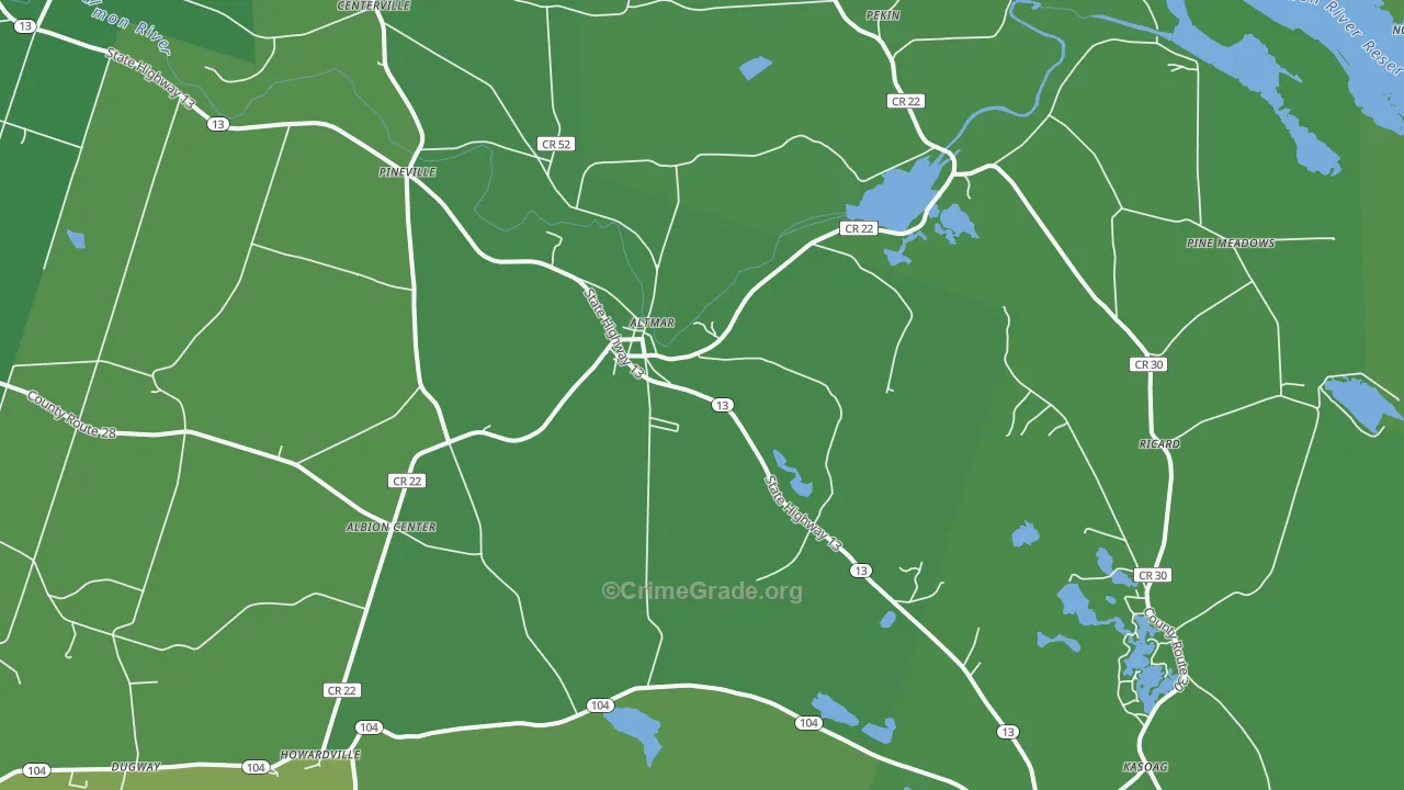 Altmar, NY Map of Vehicle Theft Rates
