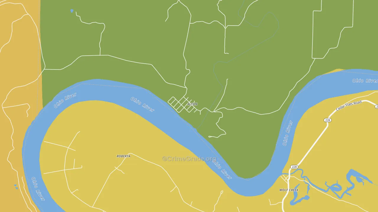 Alton, IN Map of Vehicle Theft Rates