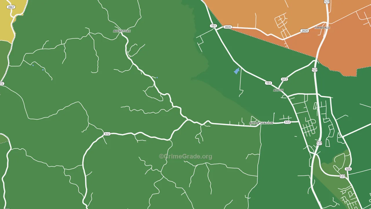 Alton Station, KY Map of Vehicle Theft Rates