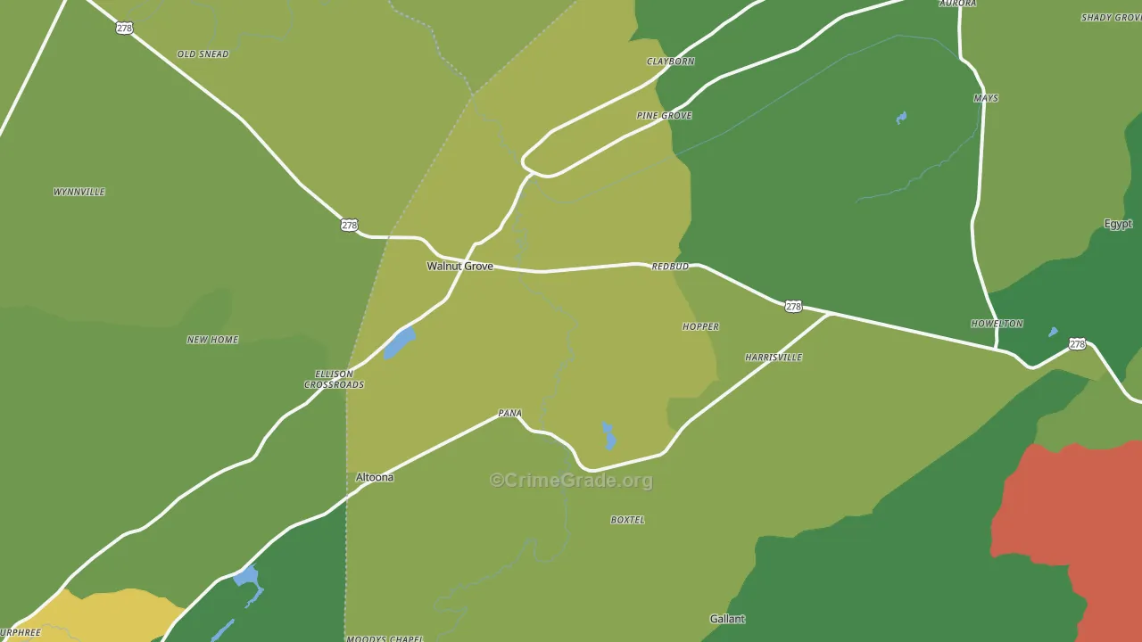 Altoona, AL Map of Vehicle Theft Rates