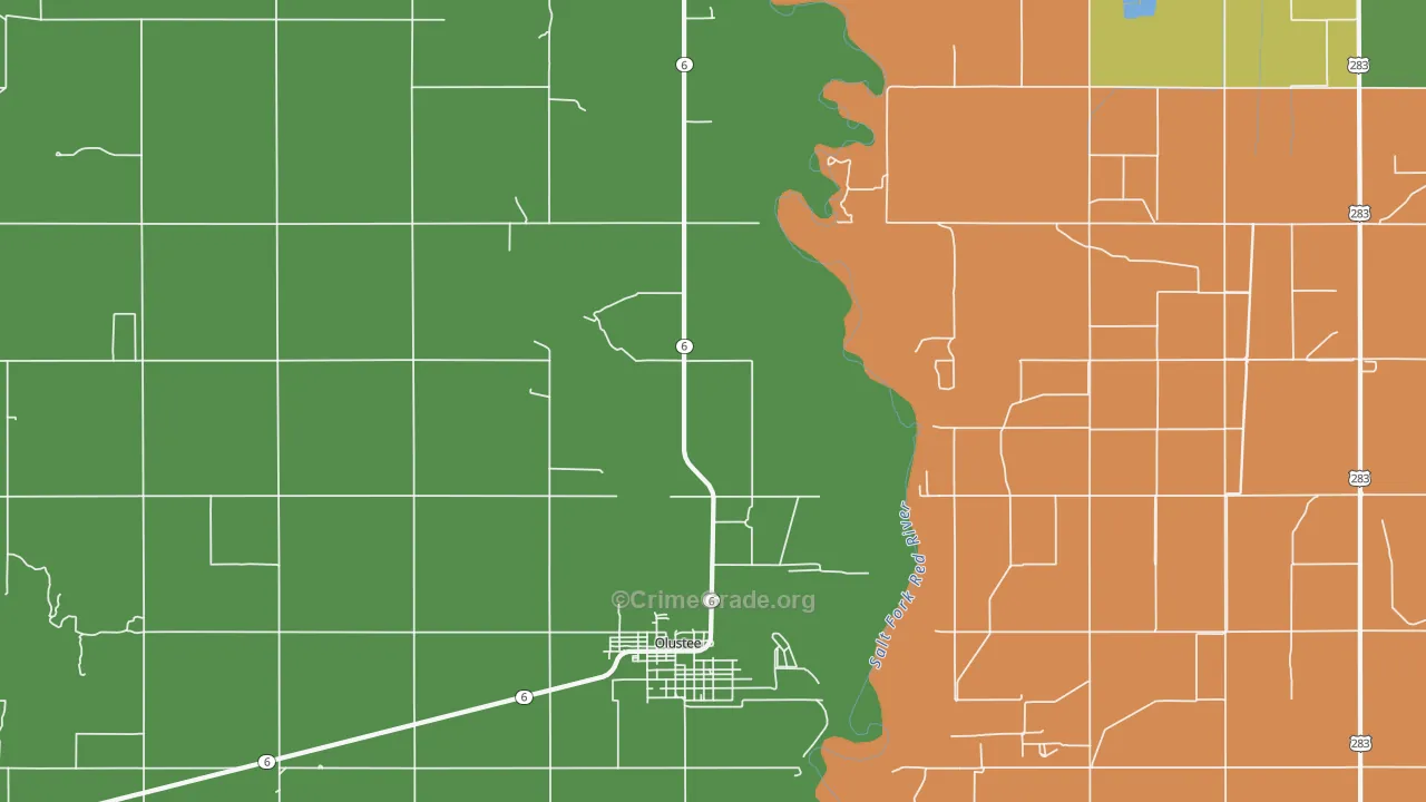 Altus Afb, OK Map of Vehicle Theft Rates