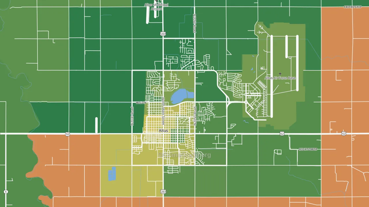 Altus, OK Map of Vehicle Theft Rates