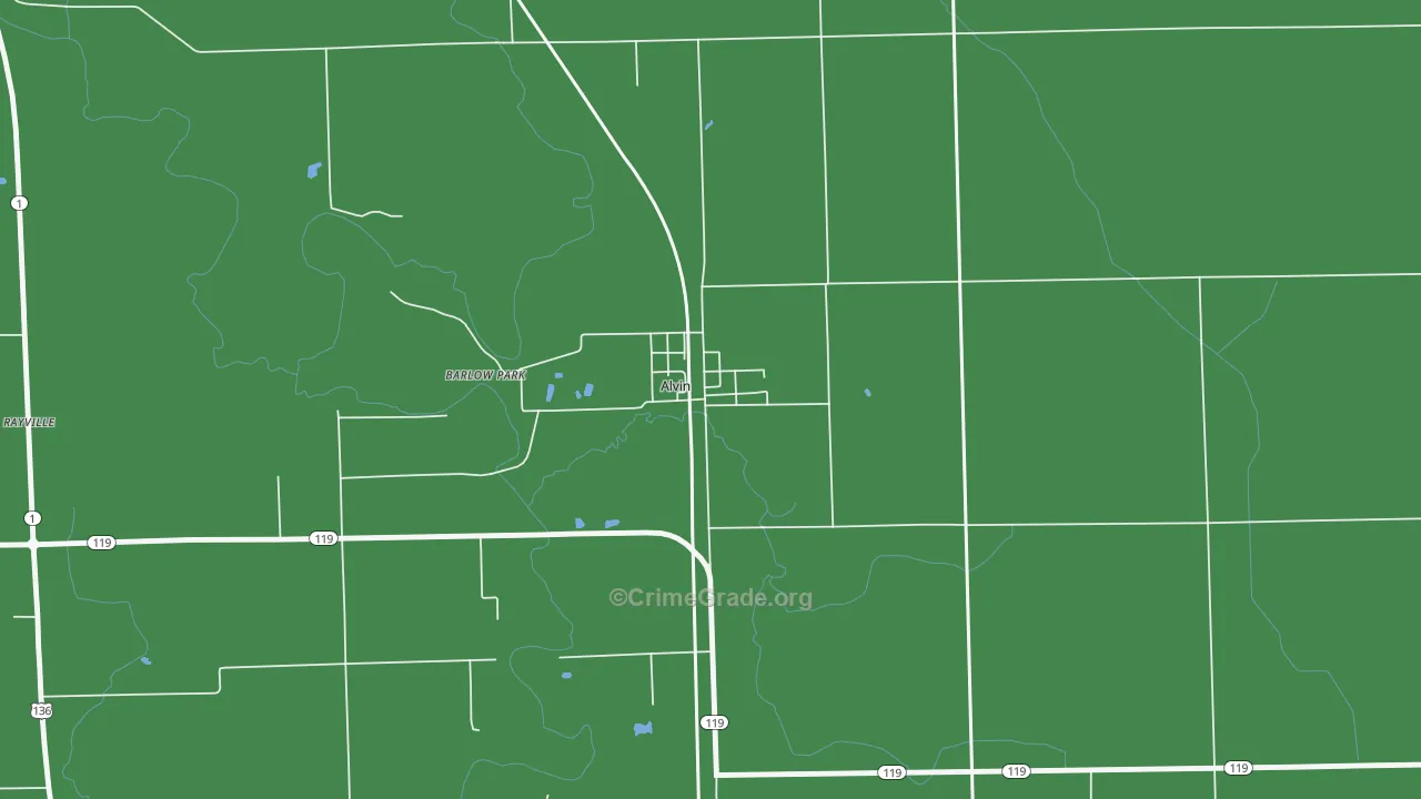 Alvan, IL Map of Vehicle Theft Rates