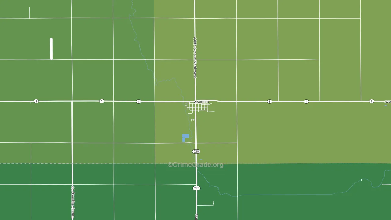 Alvarado, MN Map of Vehicle Theft Rates