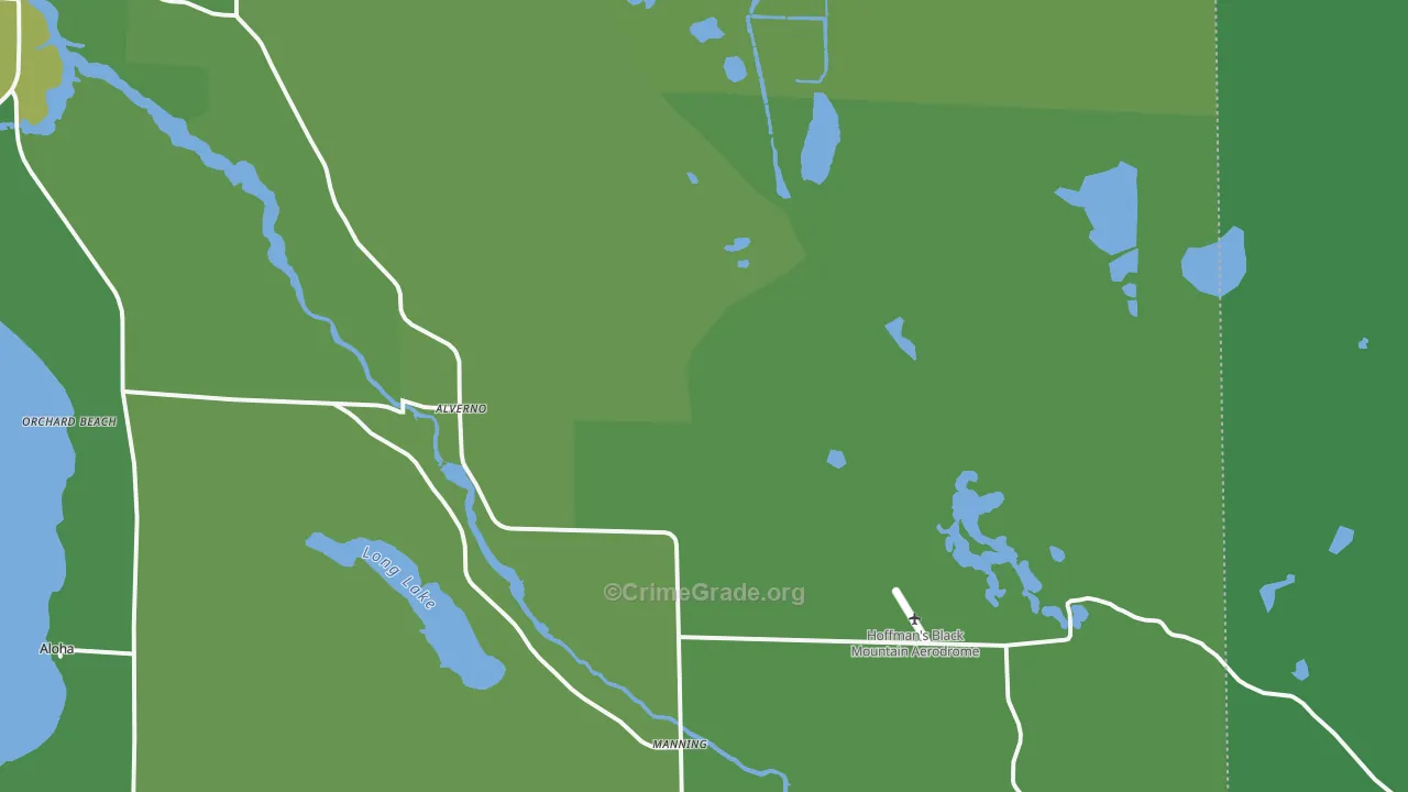 Alverno, MI Map of Vehicle Theft Rates