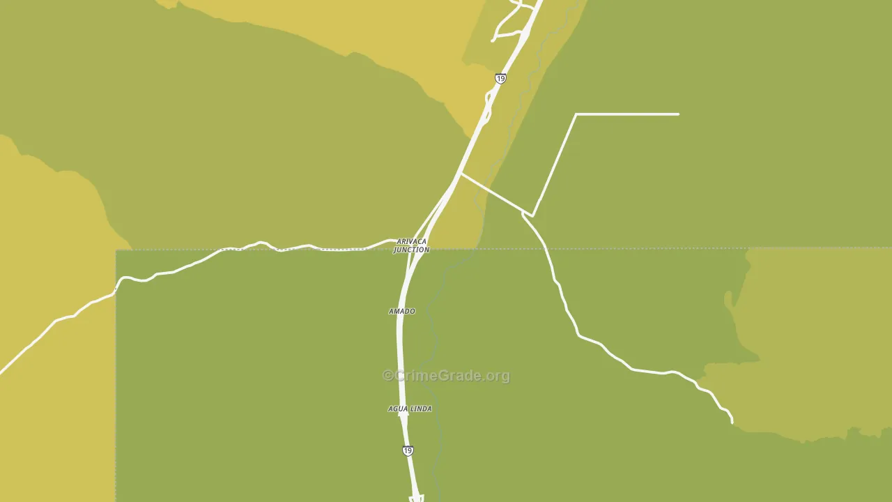 Amado, AZ Map of Vehicle Theft Rates