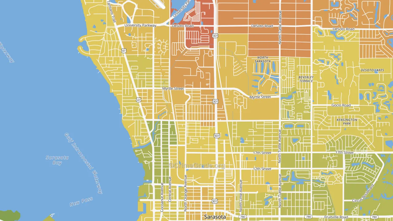 Amaryllis Park, Sarasota, FL Map of Vehicle Theft Rates