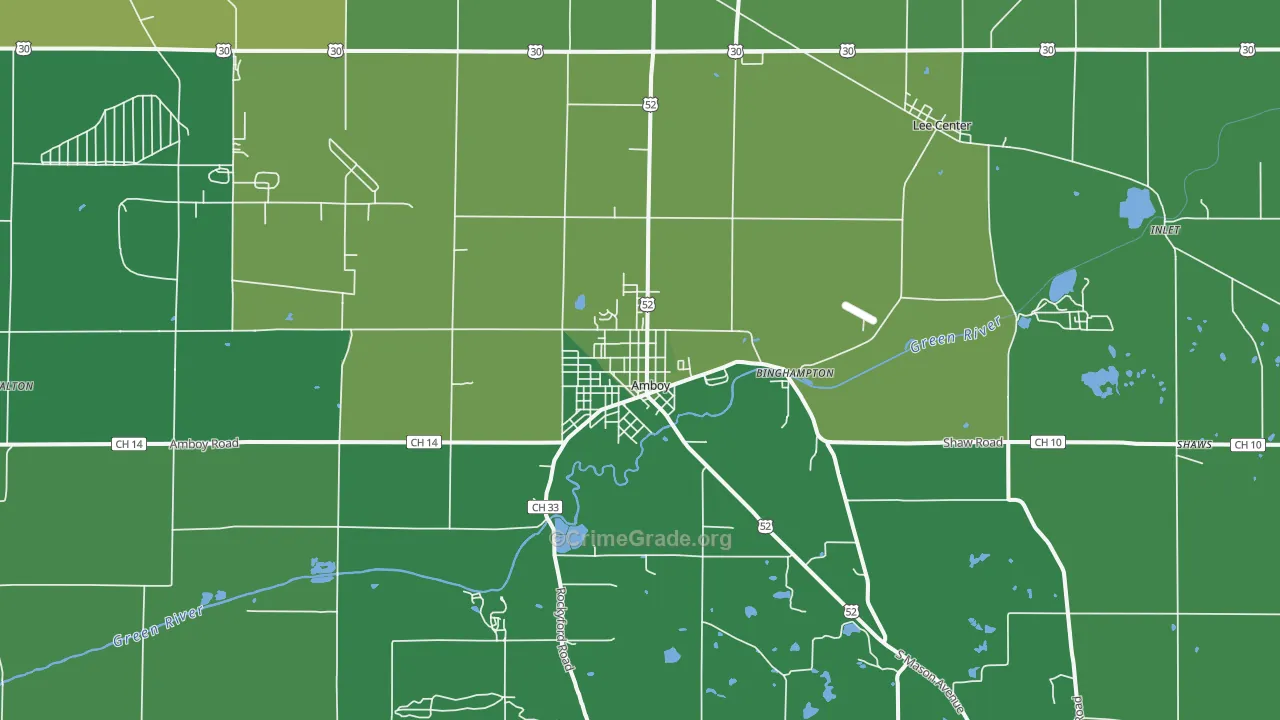 Amboy, IL Map of Vehicle Theft Rates