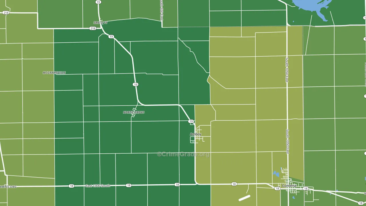Amboy, IN Map of Vehicle Theft Rates