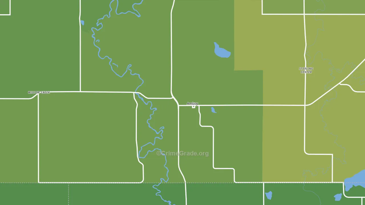Amboy, MN Map of Vehicle Theft Rates