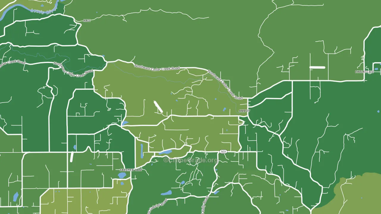 Amboy, WA Map of Vehicle Theft Rates