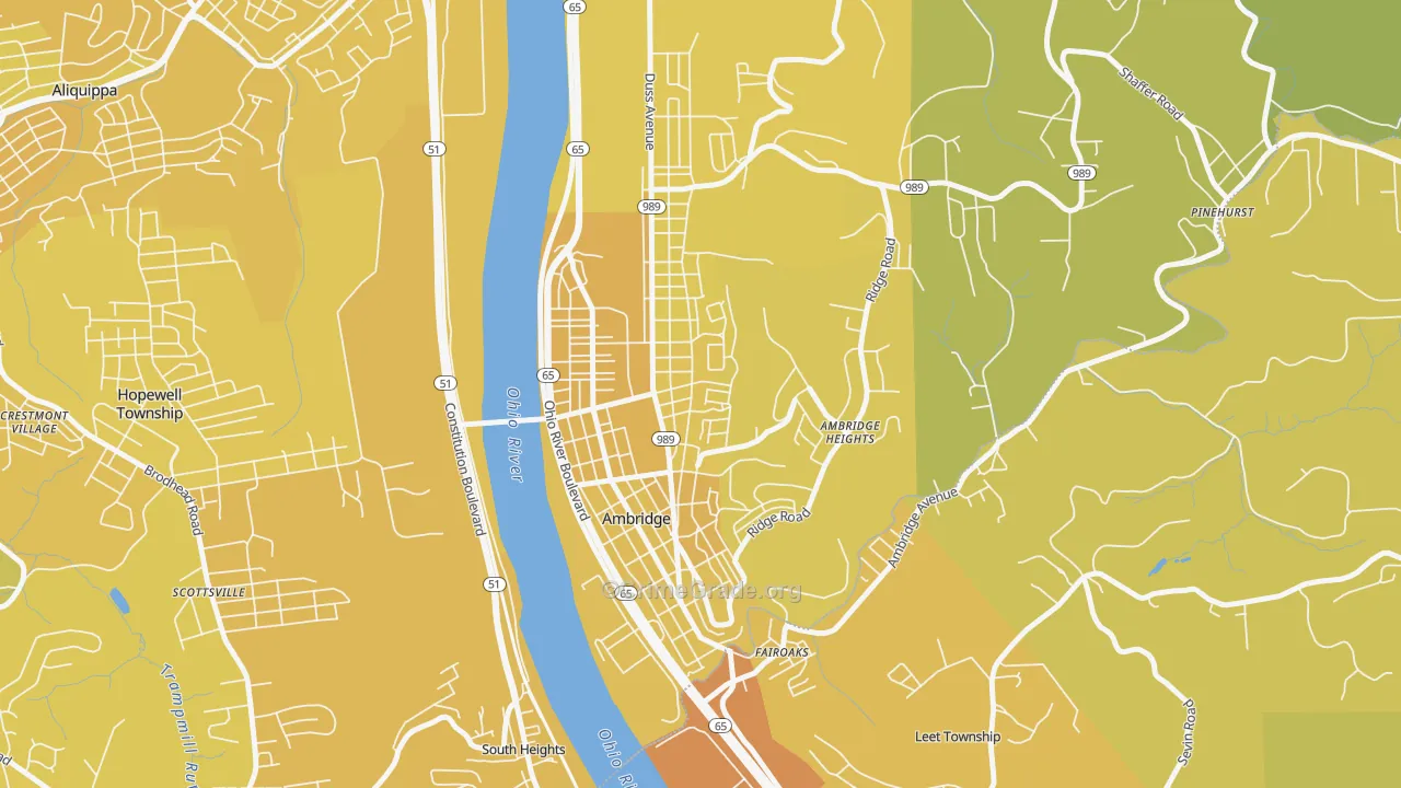 Ambridge, PA Map of Vehicle Theft Rates