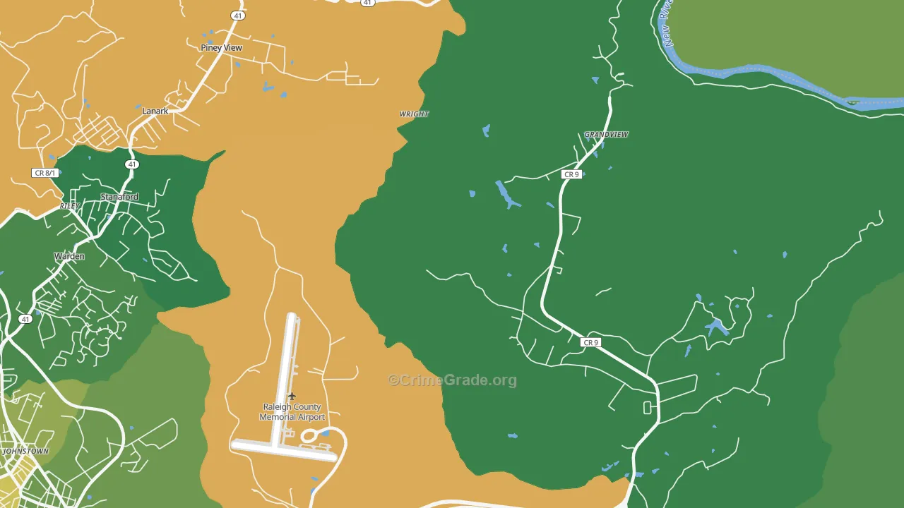 Ameagle, WV Map of Vehicle Theft Rates