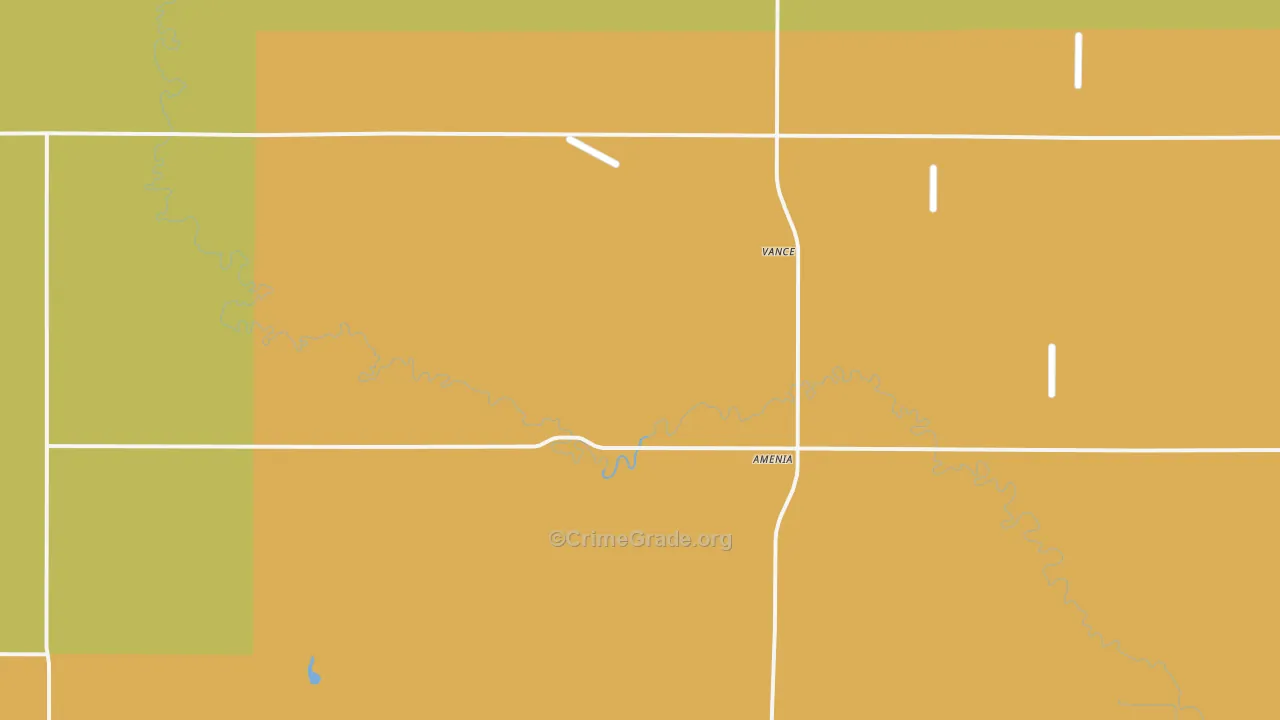 Amenia, ND Map of Vehicle Theft Rates