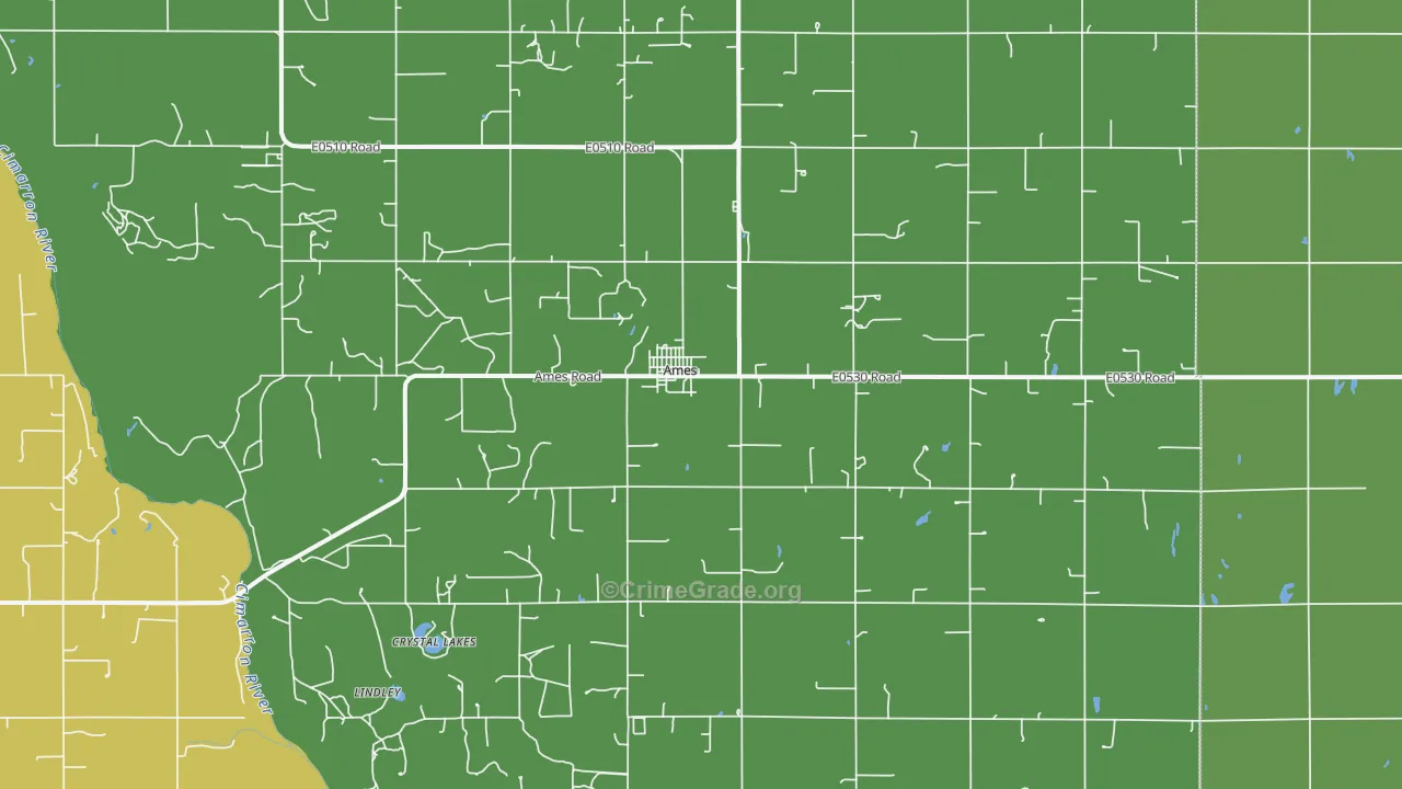 Ames, OK Map of Vehicle Theft Rates