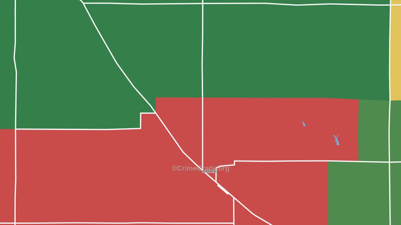 Amherst, NE Map of Vehicle Theft Rates