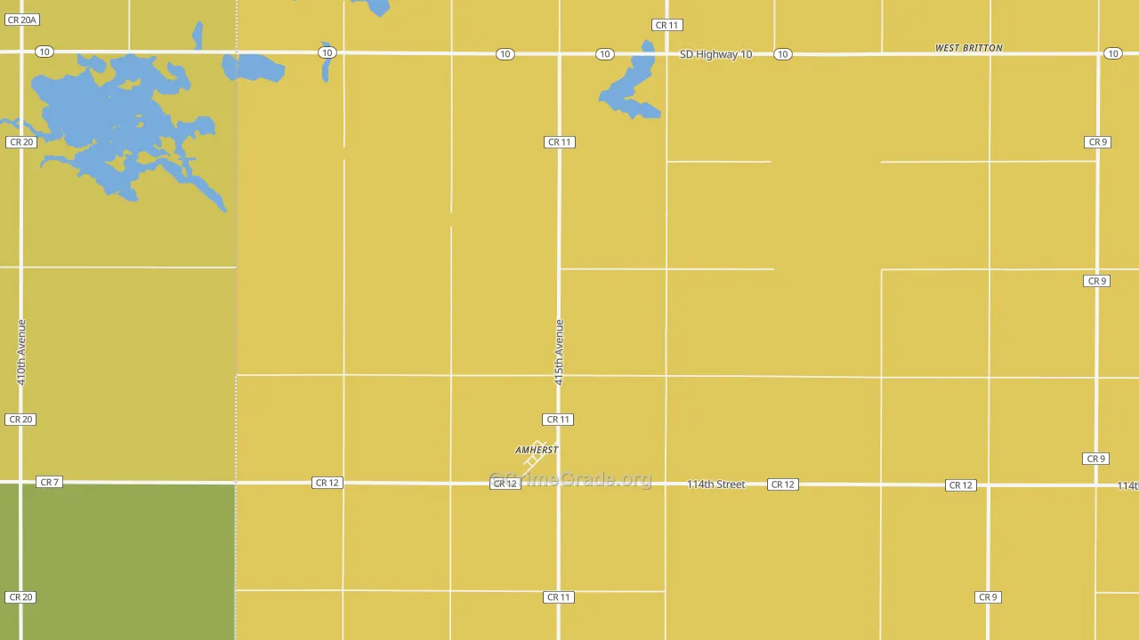 Amherst, SD Map of Vehicle Theft Rates