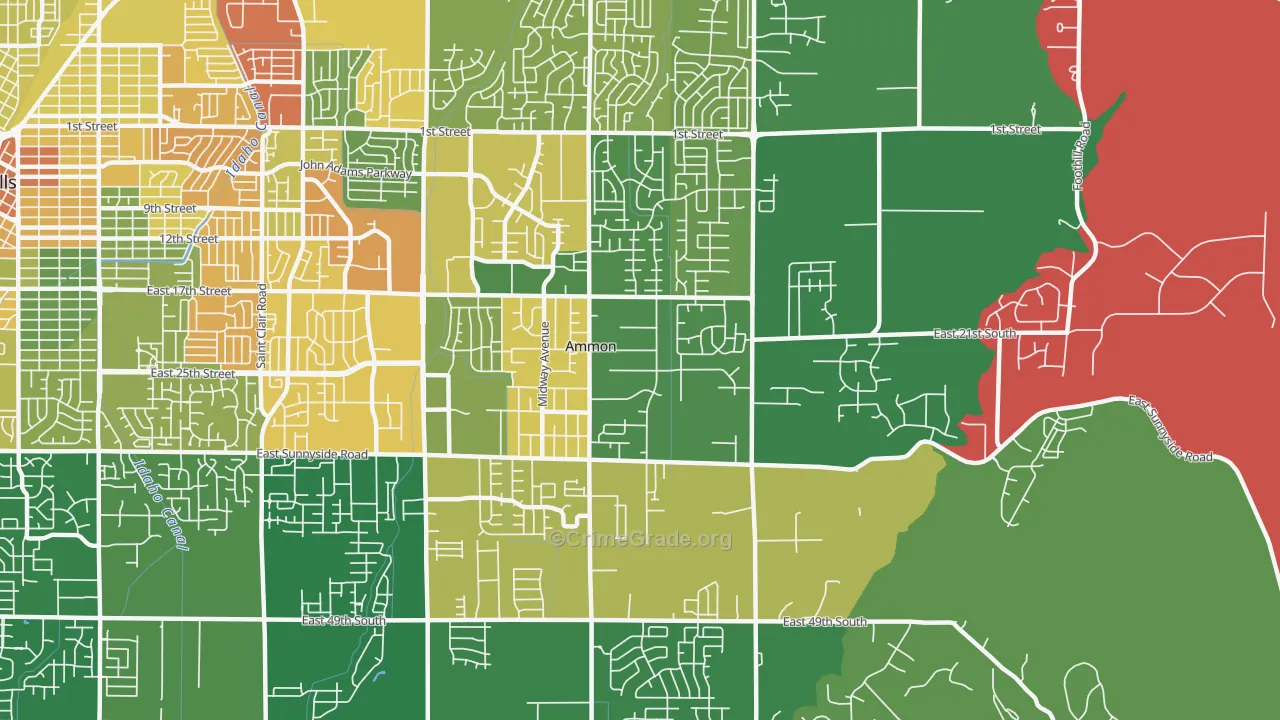 Ammon, ID Map of Vehicle Theft Rates