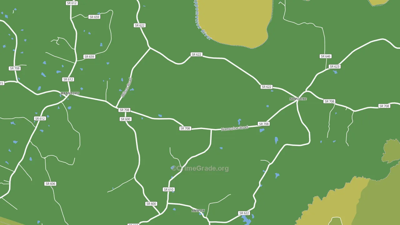 Ammon, VA Map of Vehicle Theft Rates