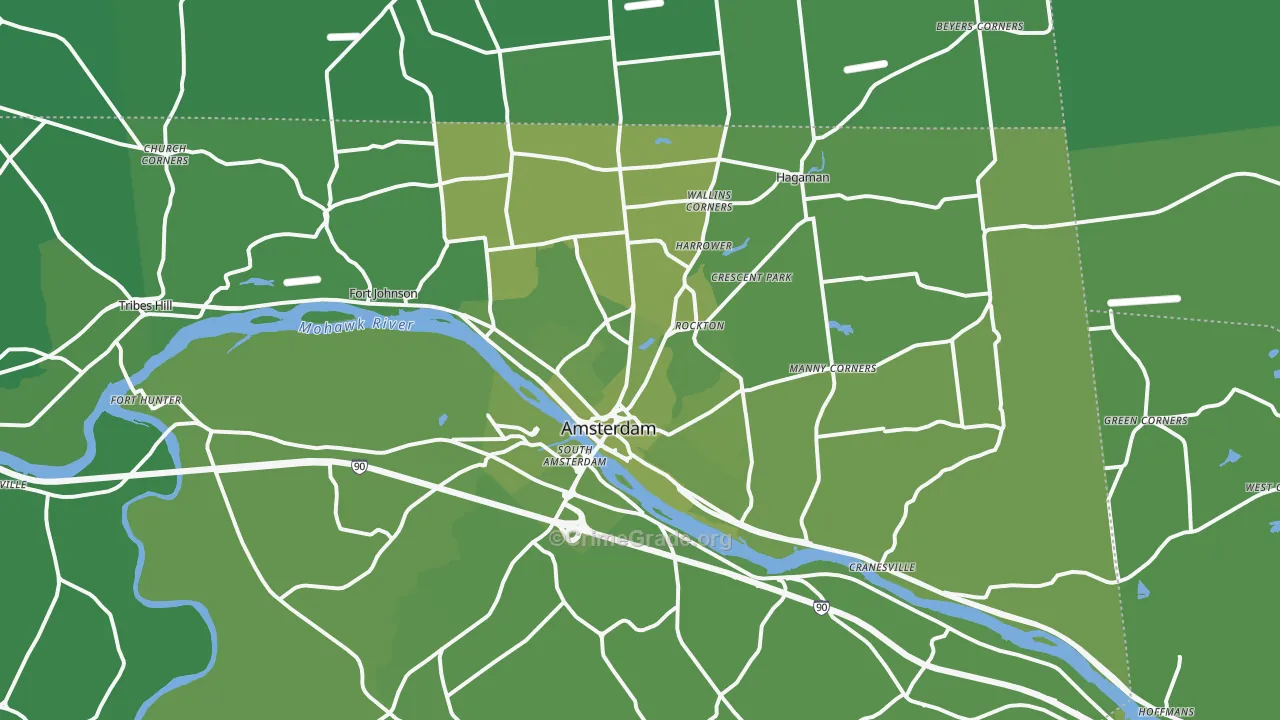 Amsterdam, NY Map of Vehicle Theft Rates
