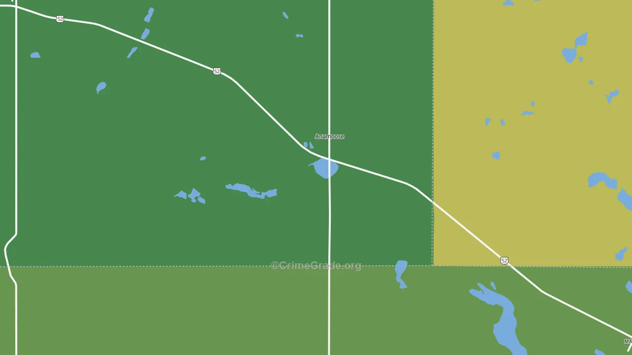 Anamoose, ND Map of Vehicle Theft Rates